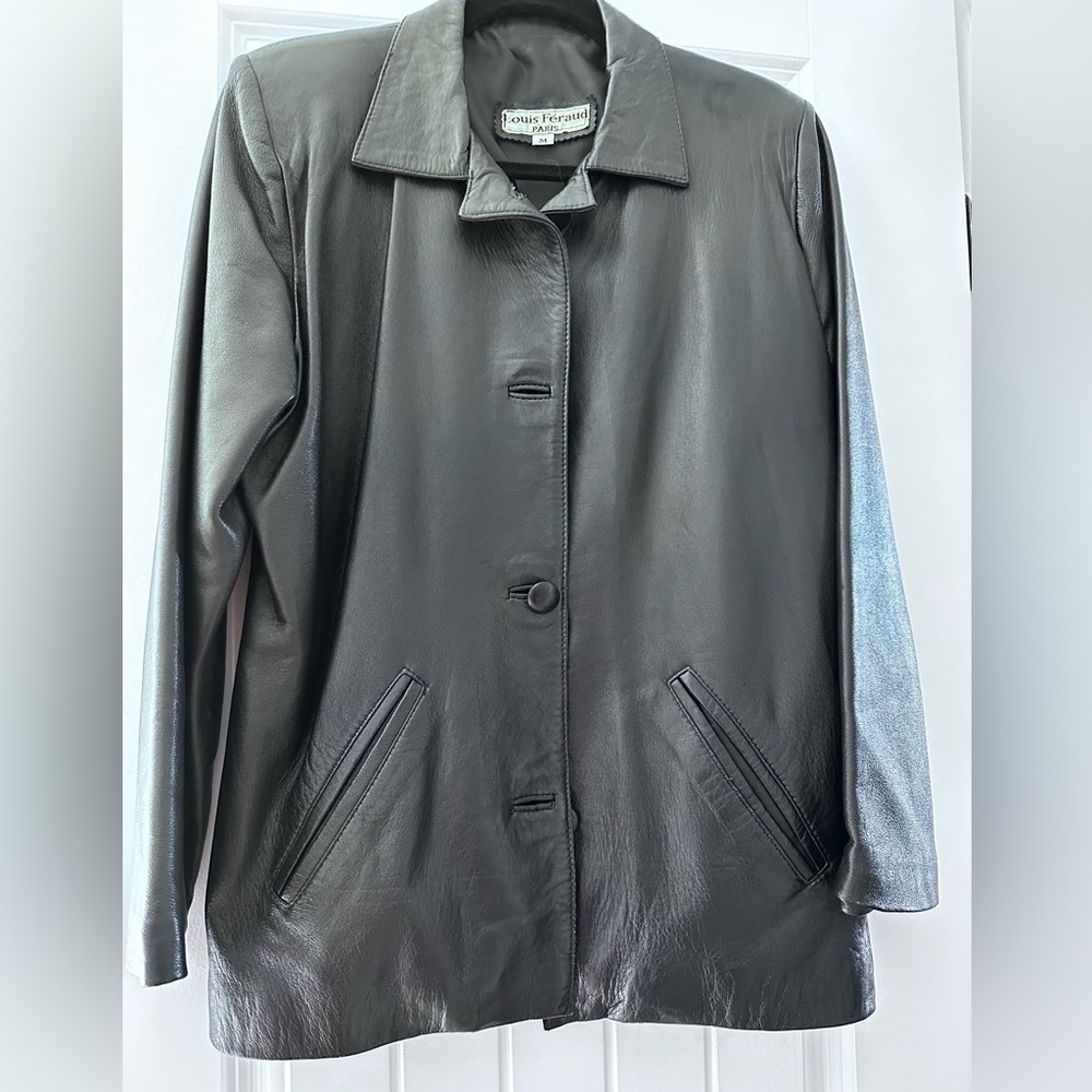 Custom made black leather jacket